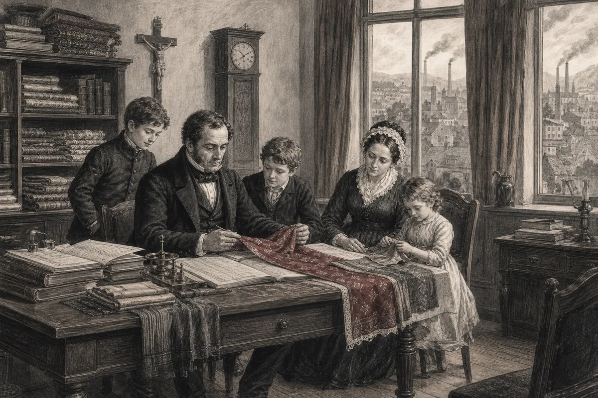 Friedrich Engels Familie und Herkunft – historische KI-Illustration
